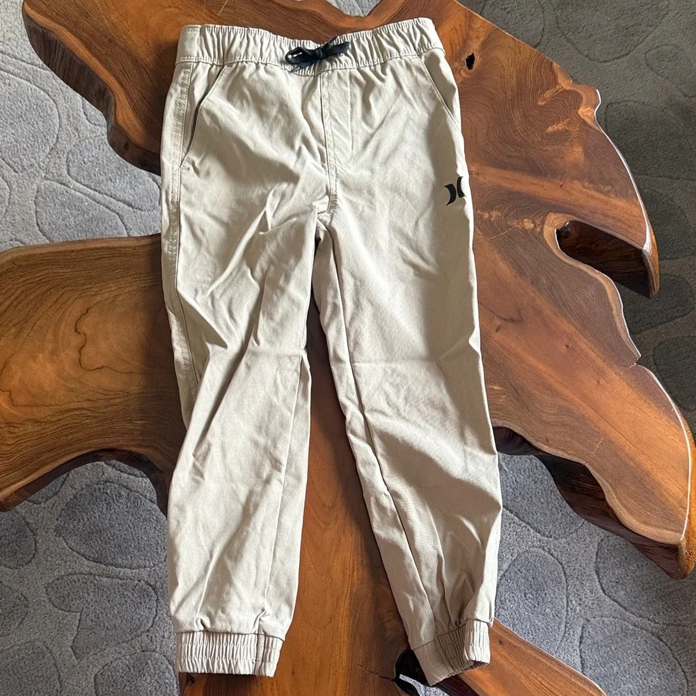 NWOT Hurley Tan Jogger Pants with Logo - Picture 1 of 7